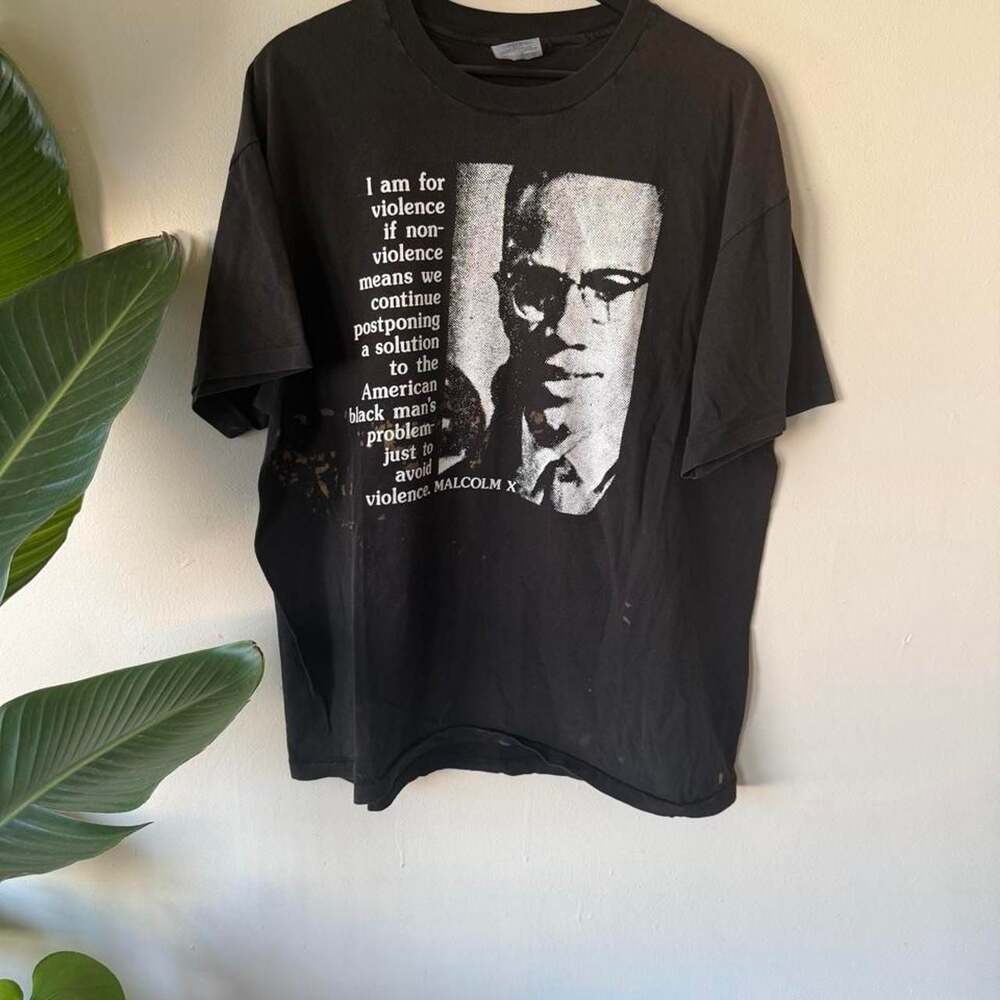 Hanes Vintage Malcolm X Quote Graphic T-Shirt